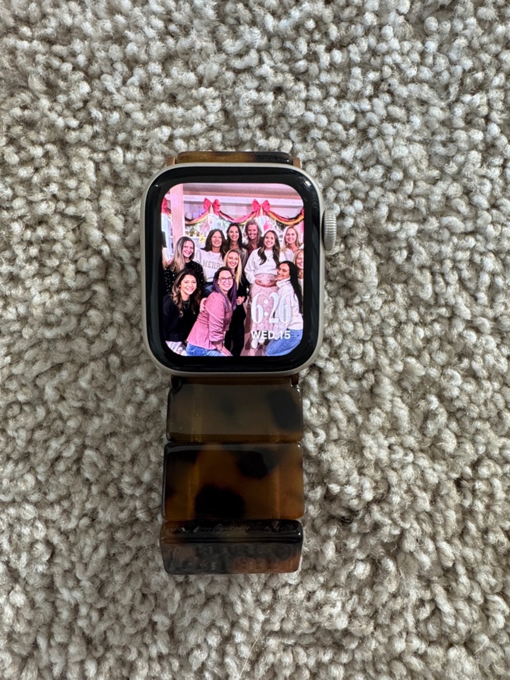 Apple Watch with Tortoiseshell Resin Link Band - Brown/Black